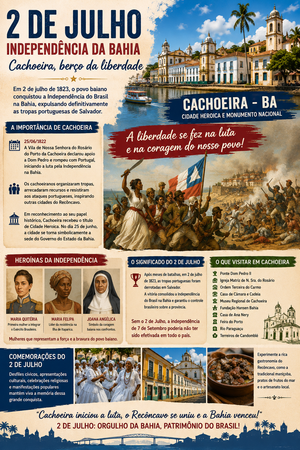 2 de Julho e Cachoeira (BA): A Cidade que Iniciou a Independência da Bahia em Cachoeira