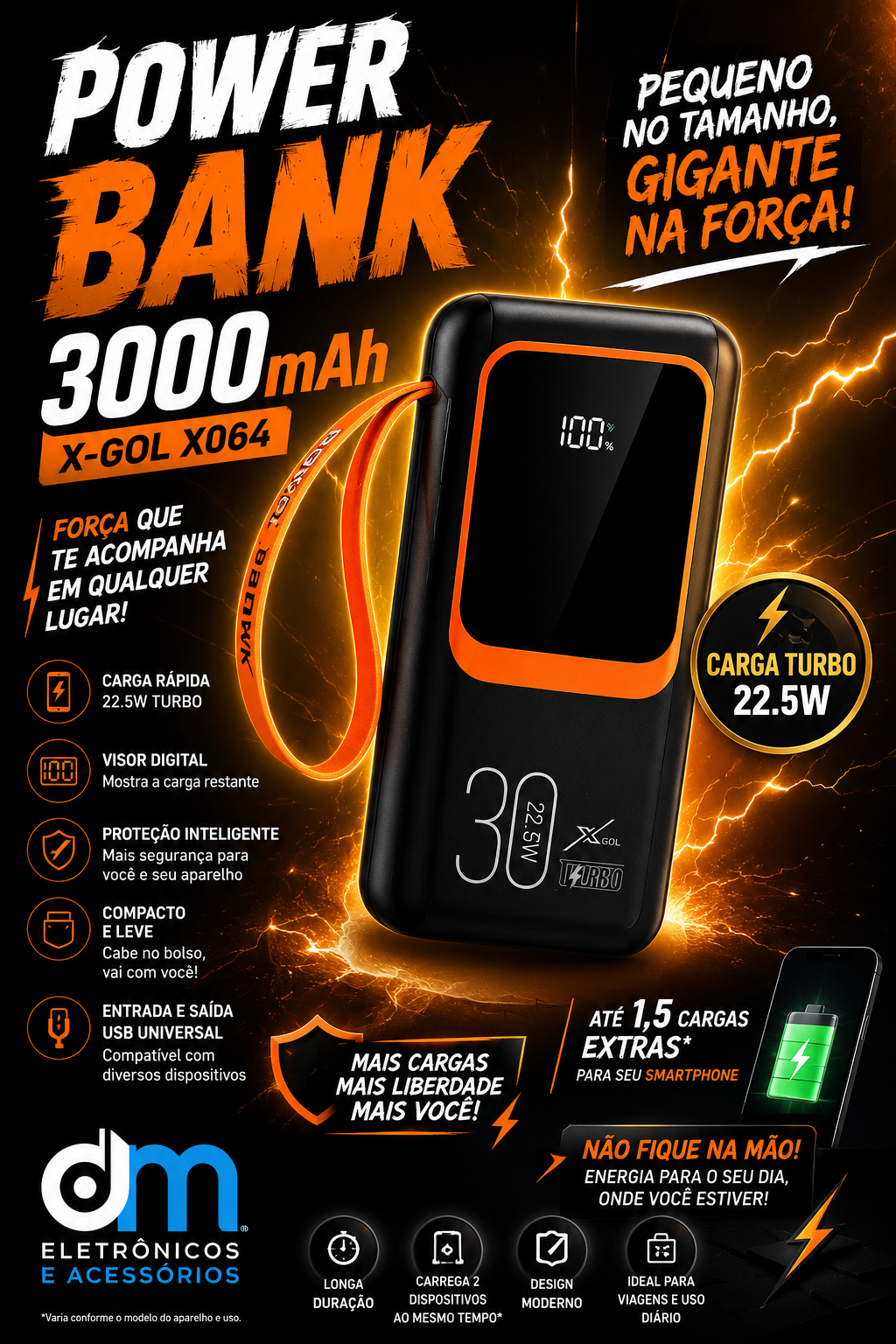 Power Bank 3000mah em Cachoeira